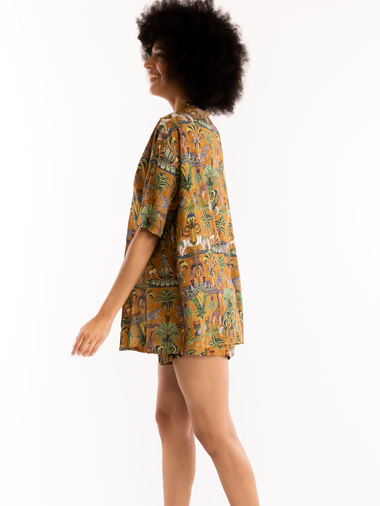 Kimono corto copri costume in fantasia jungle brown KIMONO MULTICOLOR TOOCO 