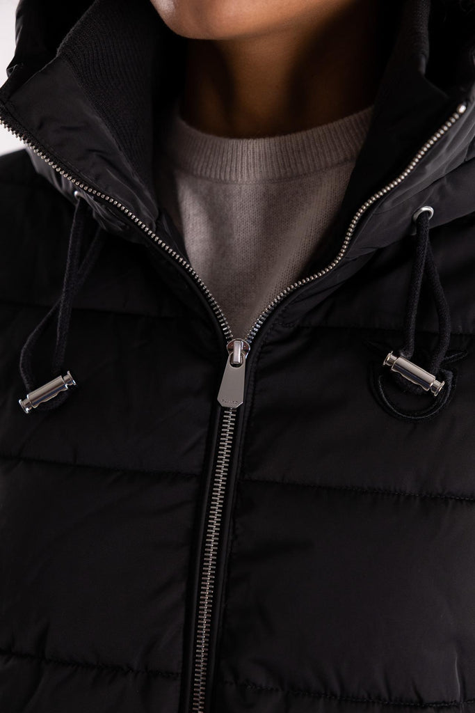 Piumino Crusca con cappuccio in tela tecnica nero 105384 A2PENERO PINKO 