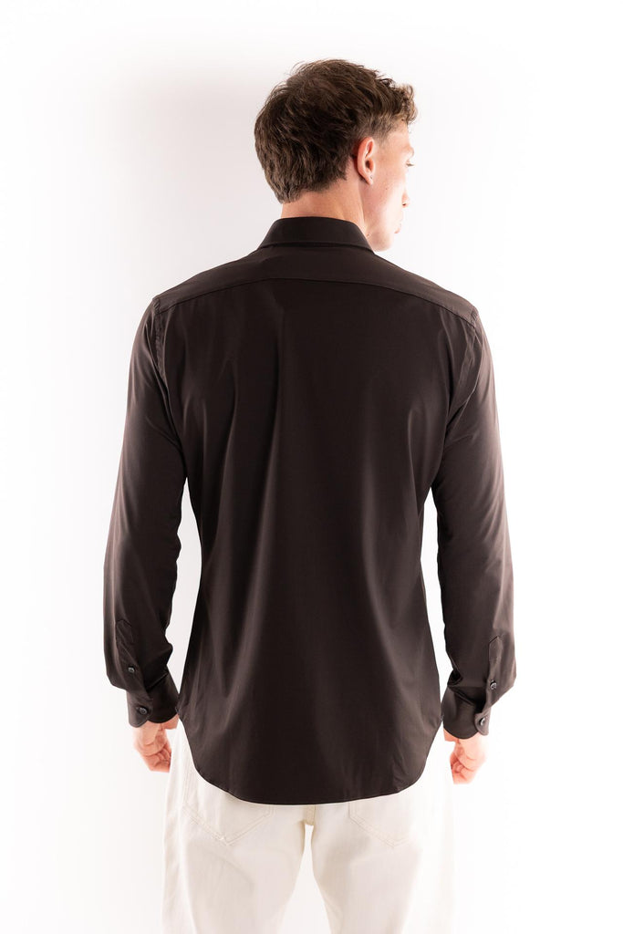 Camicia Active collo francese twill marrone 11460 045MARRONE XACUS 