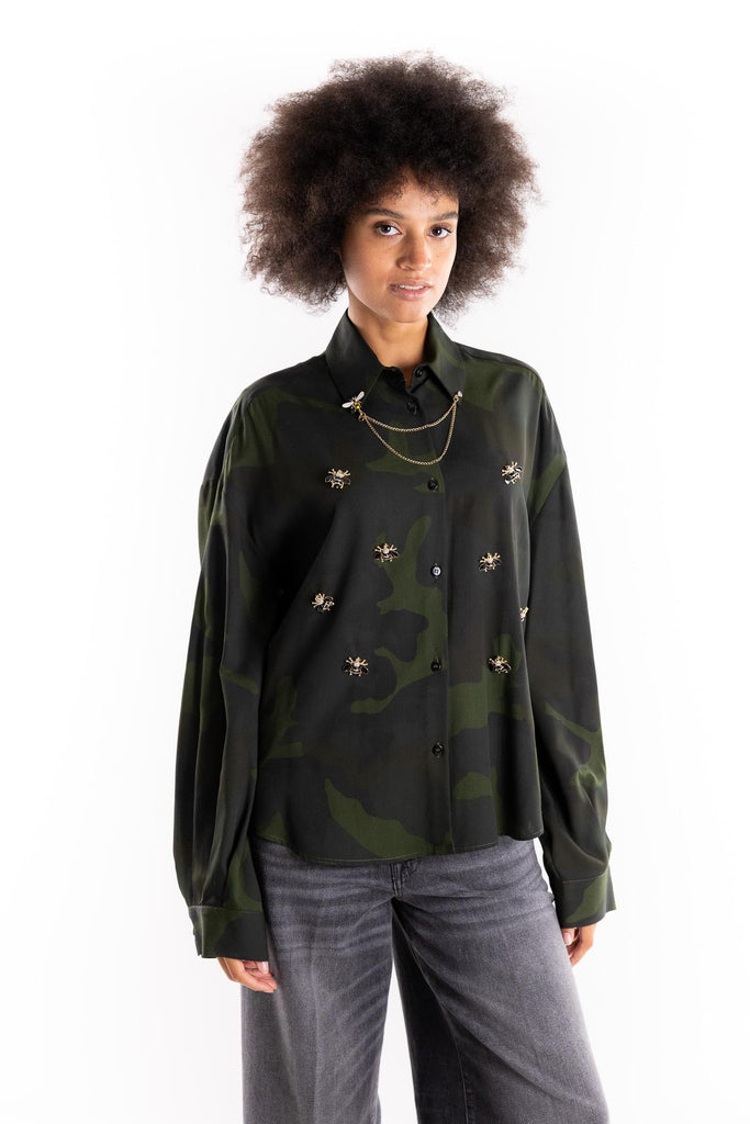 Camicia over camouflage spille 8FW25 CAMOUFLAGE ROSSANO PERINI 