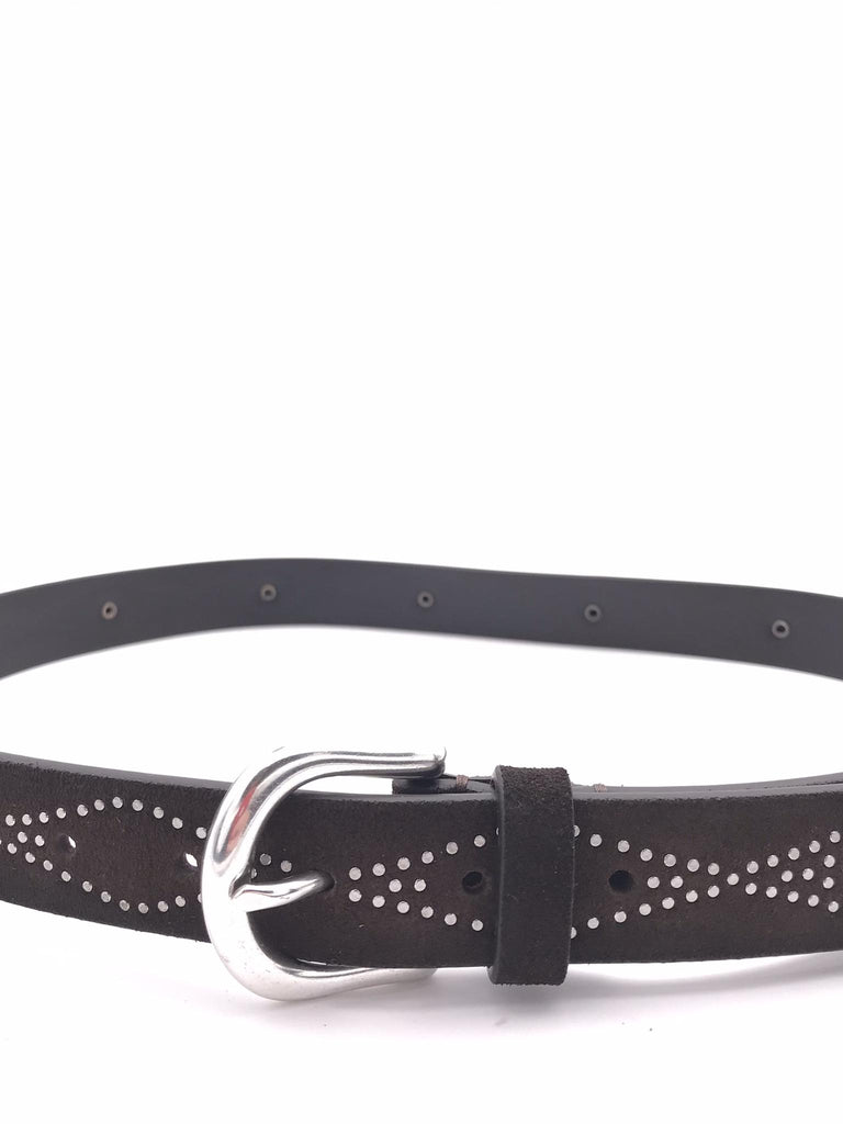 Cintura uomo in crosta moro con borchie piatte MRF2511C39 TESTA DI MORO MINORONZONI 