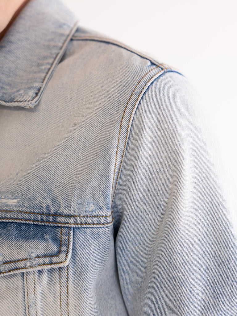 Giubbetto uomo in denim blu chiaro LIONE BLU DON THE FULLER 