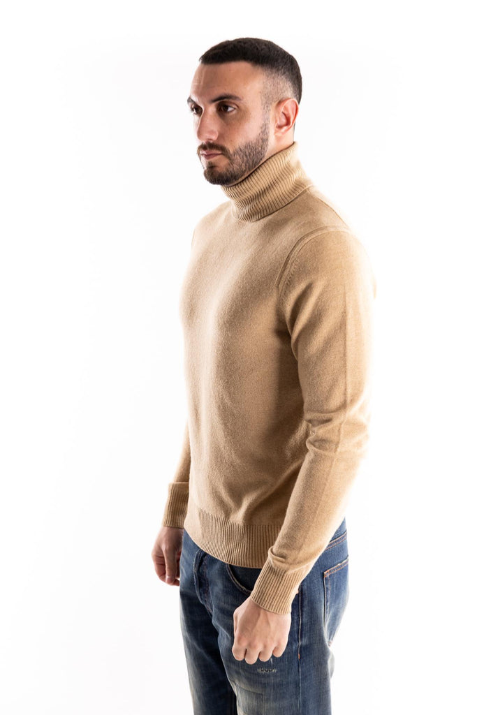 Maglia lupetto in lana media pesantezza cammello A032 CAMMELLO PAOLO PECORA 