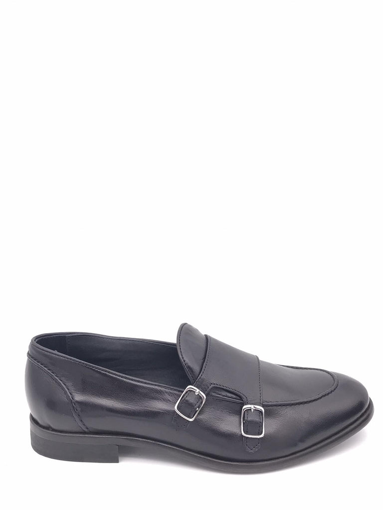 Mocassino Douglas doppia fibia in pelle nera DOUGLAS/F GUANTONERO ZULIAN 