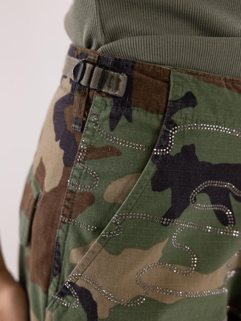 Pantalone donna cargo limited edition camouflage fake BUS25092 CAMOUFLAGE BRAND UNIQUE 