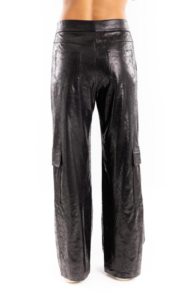 Pantalone cargo spalmato PTKD11105 NERO AKEP 