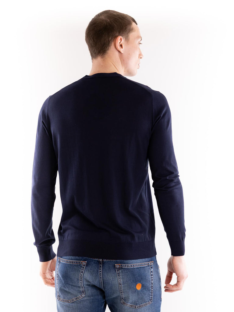 Maglia uomo girocollo seta blu A002 F2006685 PAOLO PECORA 