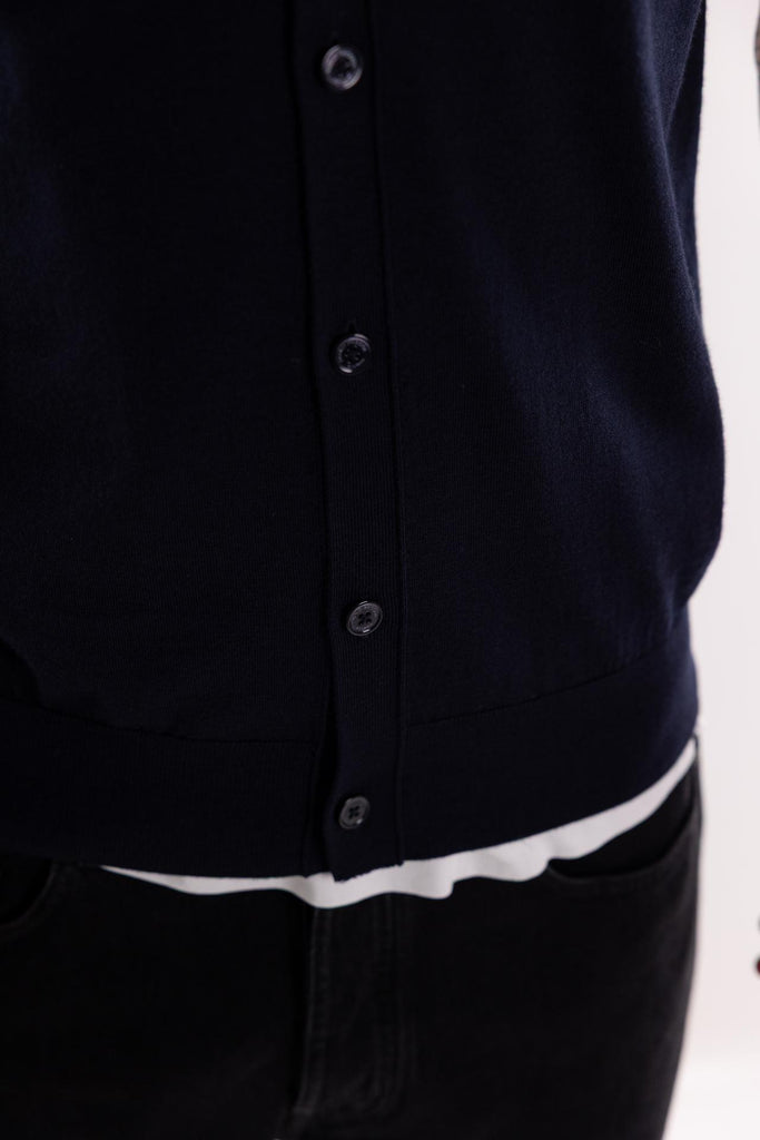 Maglia Gilet in filo blu A013 BLU PAOLO PECORA 
