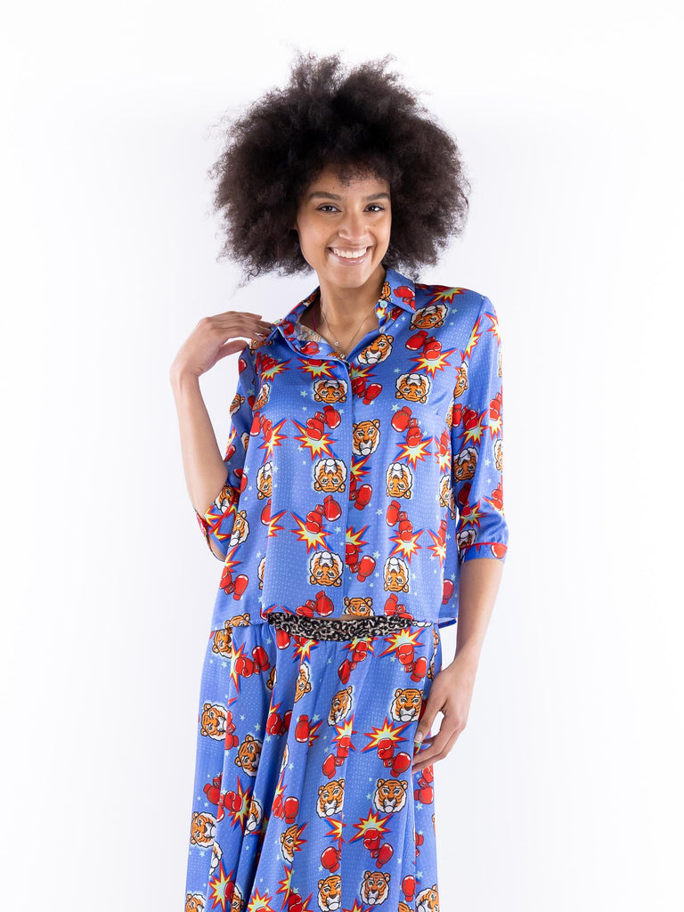 Camicia Spoon fantasia Tiger blu SPOON 25BLUETTE IL THE' DELLE 5 