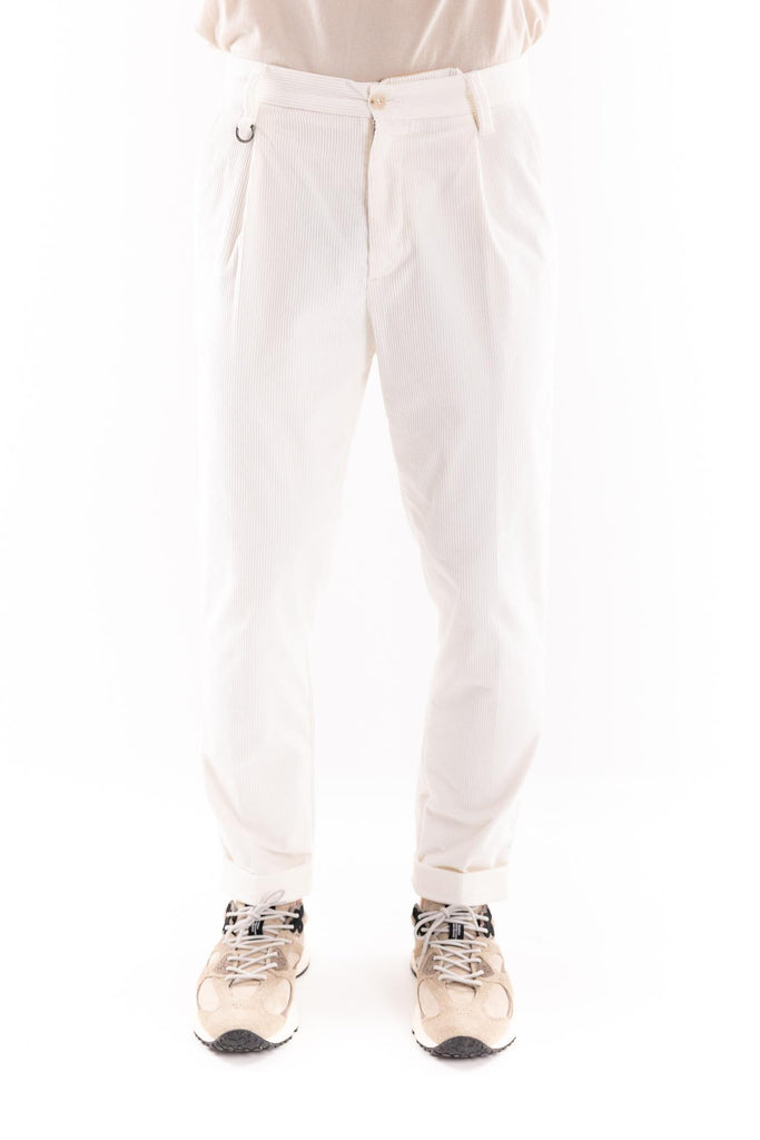 Pantalone japan velluto panna B122 PANNA PAOLO PECORA 