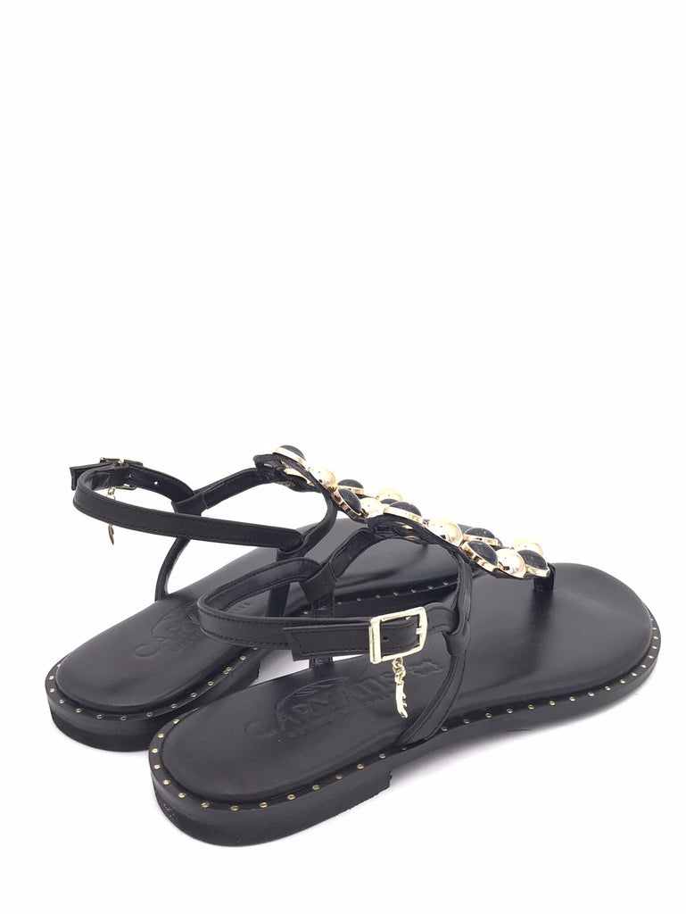 Sandalo infradito nero con pietre 62040 NERO CARYATIS 