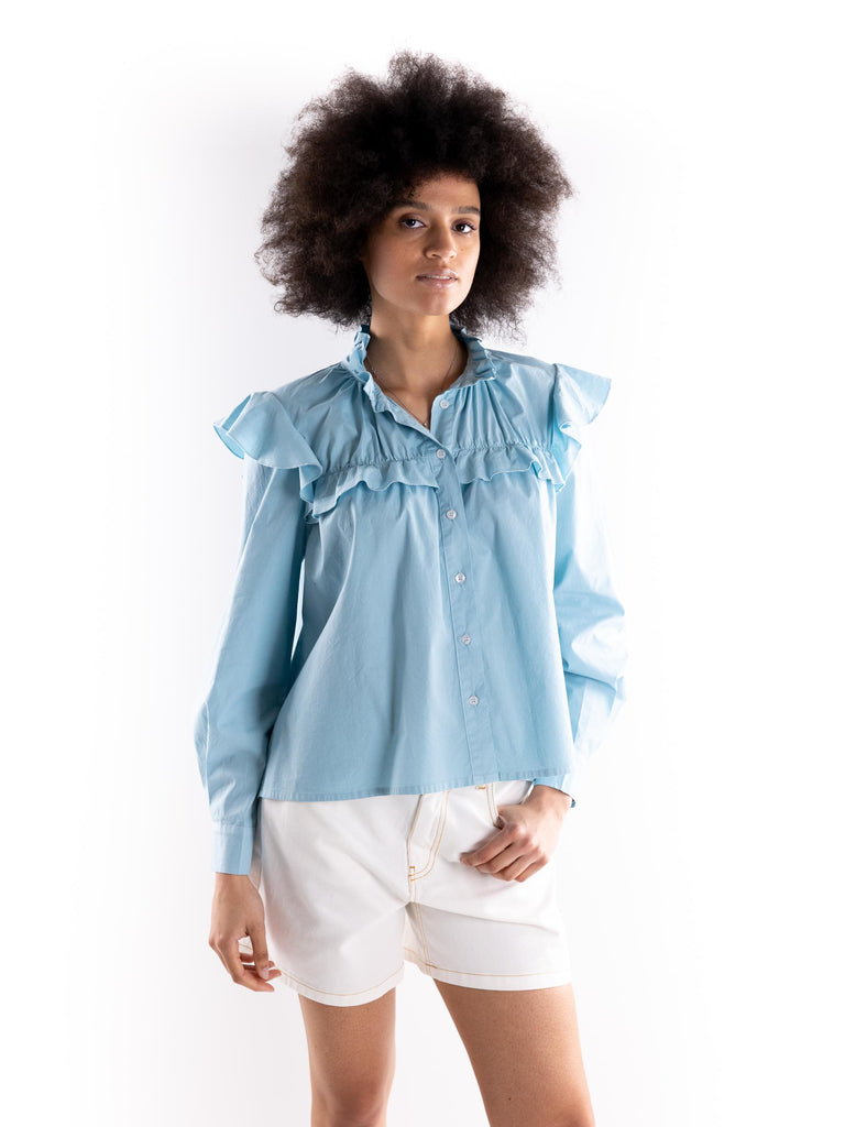 Camicia donna rouges sugar BUS25115 AZZURRO BRAND UNIQUE 