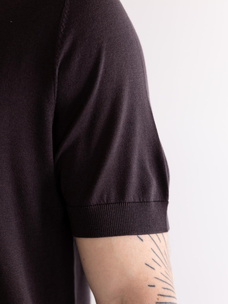 Maglia uomo girocollo in filo marrone A010 F2002230 PAOLO PECORA 