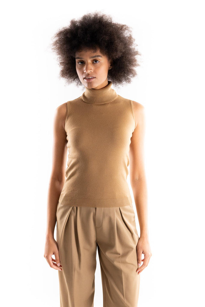 Maglia lupetto smanicato cammello MILTA CAMMELLO H2O 