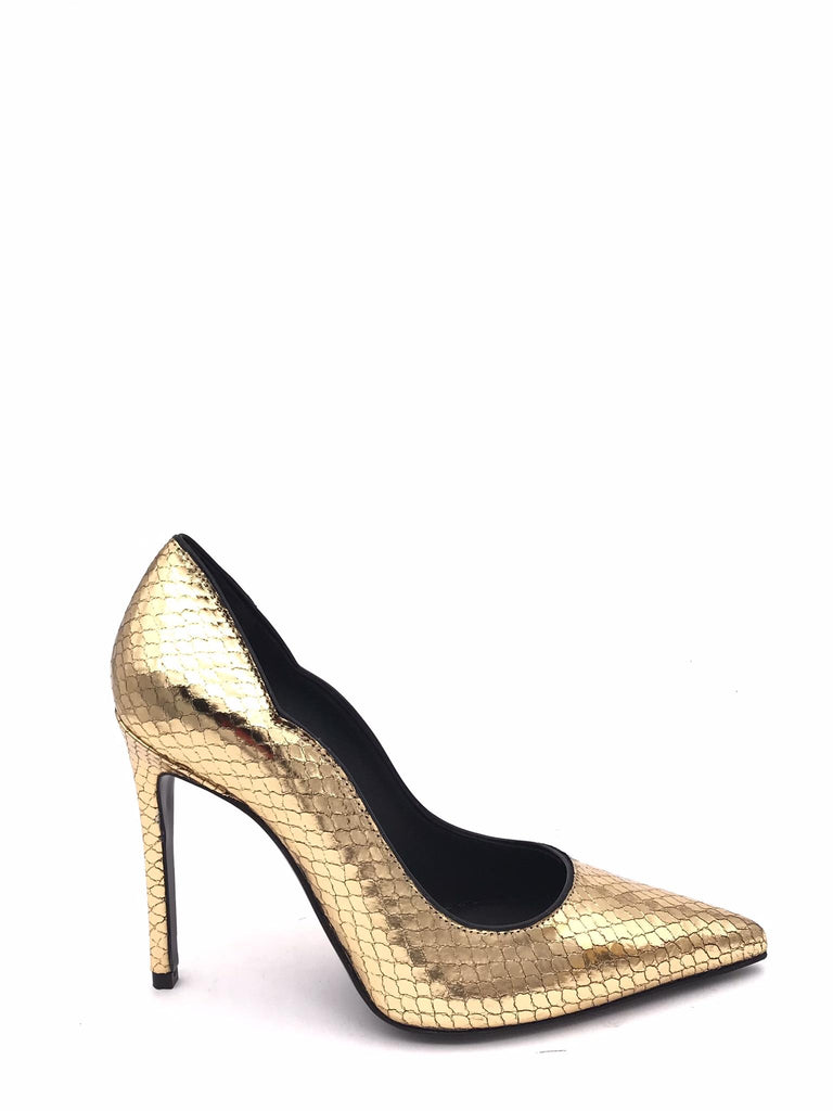 Decolletè in pelle stampata pitone oro ANNY ORO ROBERTO FESTA 