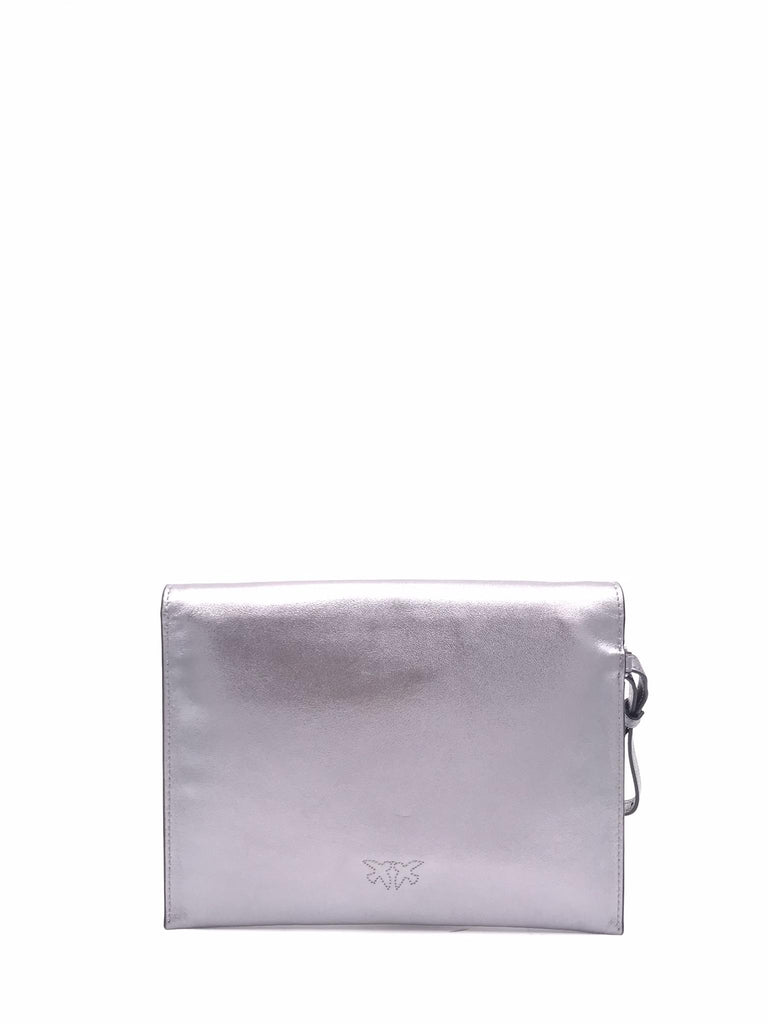 Bustina flet purse in pelle laminata antracite 104820 A2O9ANTRACITE PINKO 