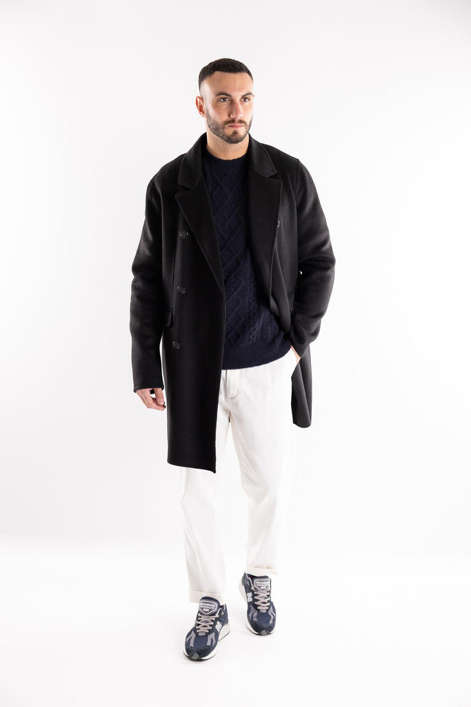 Cappotto lungo over nero NZ03 NERO PAOLO PECORA 