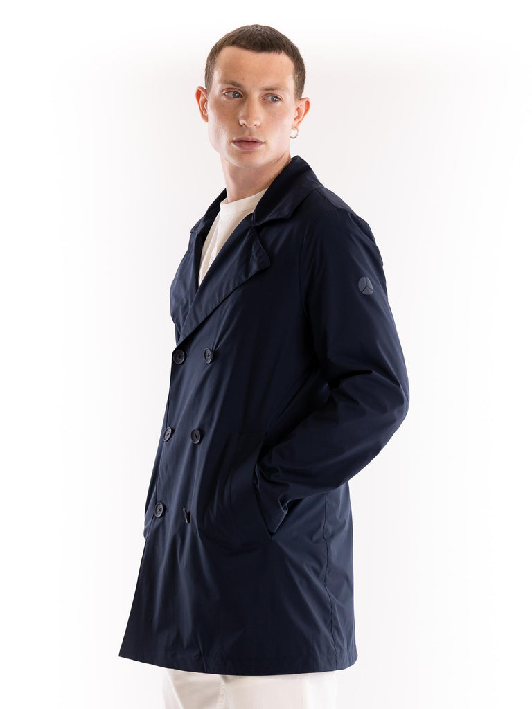 Trench uomo Teshio in tessuto tecnico blu TESHIO 790BLU PEOPLE OF SHIBUYA 