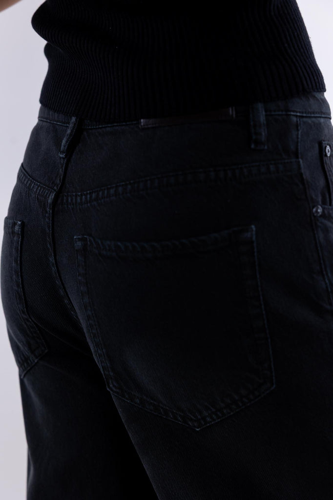 Jeans Estelle balloon in denim nero slavato