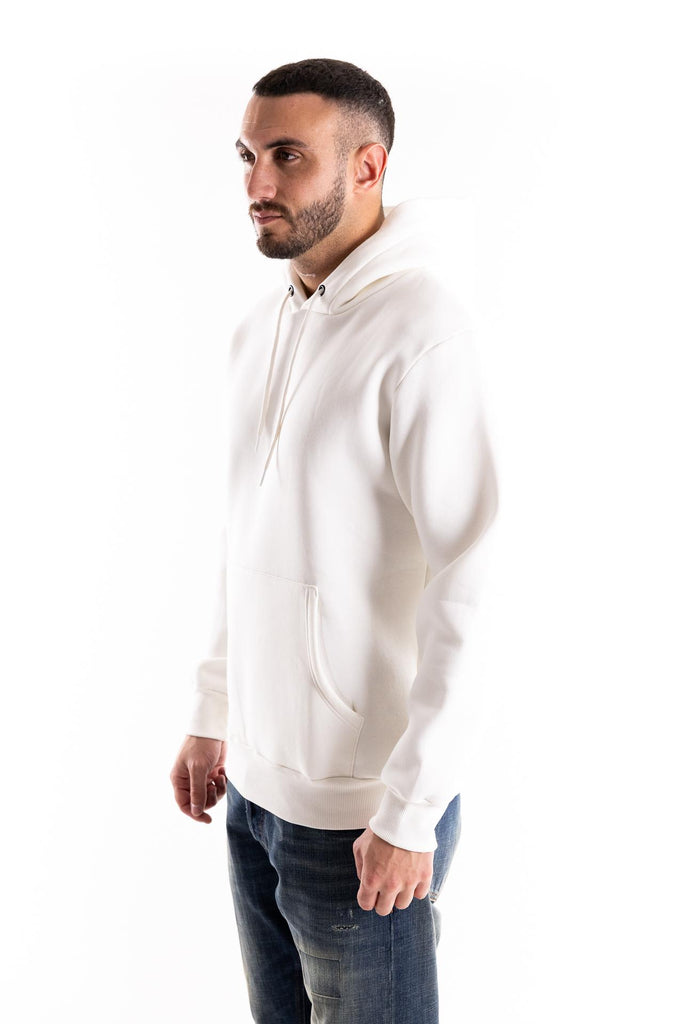 Felpa con cappuccio con stampa Fraom the back bianca HOODIE FROM THE BACKBIANCA BASTILLE 