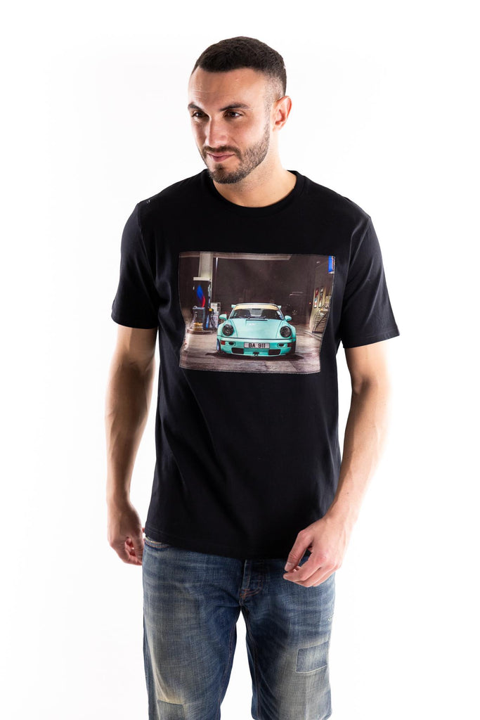 T-shirt in cotone nero con stampa welt MAN/SUPERICON WELTNERO BASTILLE 
