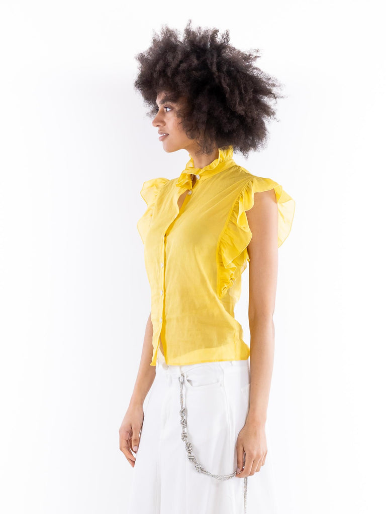 Camicia smanicata Ruffles gialla 14011 RUFFLESGIALLO 5 PROGRESS 