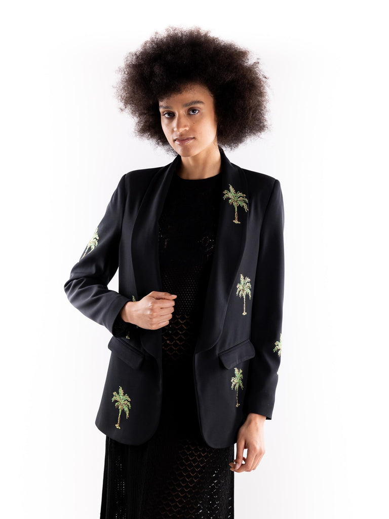 Giacca donna  palme strass nera 14135 NERO 5 PROGRESS 