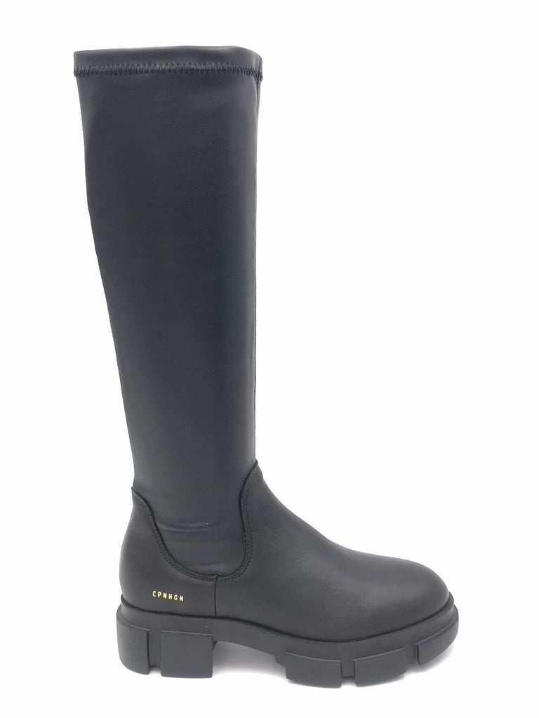 Stivale elasticizzato in pelle nera CPH556 NERO COPENHAGEN 