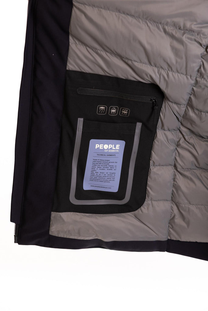 Piumino tecnico lungo Mitake blu MITAKE PM981BLU PEOPLE OF SHIBUYA 