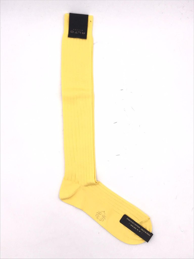 Calzini lunghi filoscozia a coste gialli AM0211UL 022GIALLO ALTO MILANO 