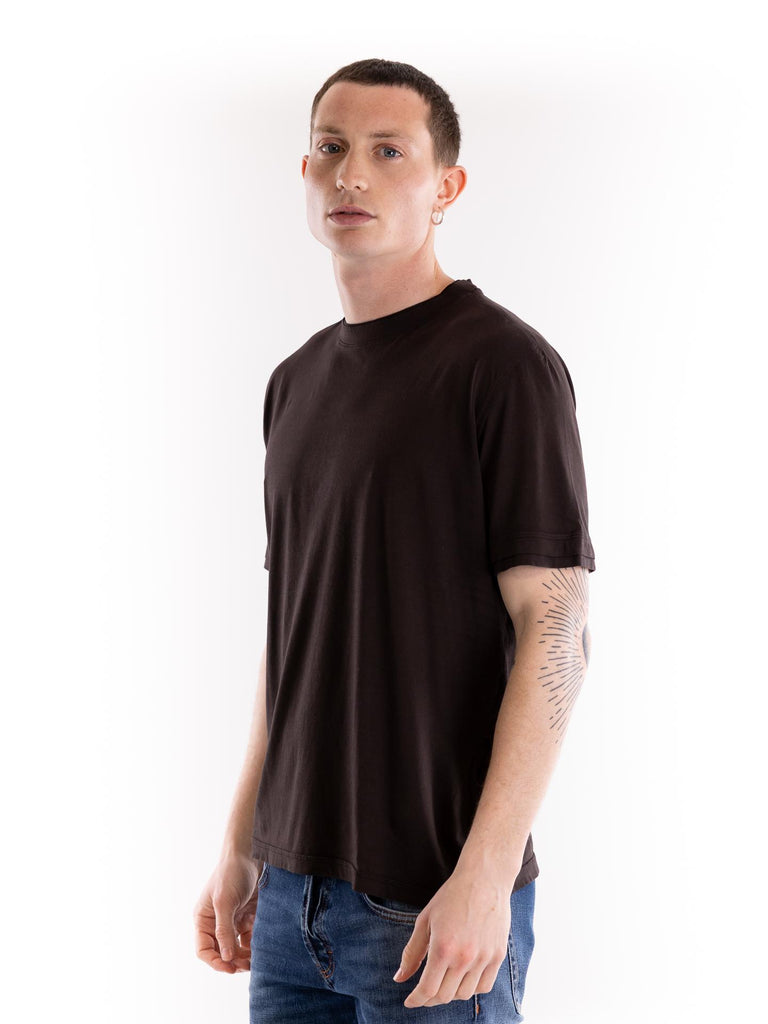 T-shirt uomo jersey marrone F041 40372351 PAOLO PECORA 