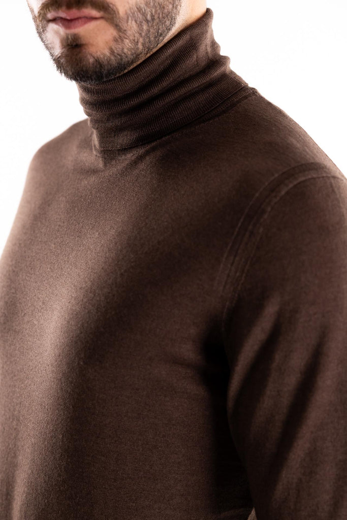 Maglia lupetto finezza 16 marrone lavato A022 MARRONE PAOLO PECORA 