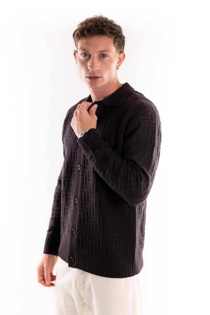 Maglia cardigan marrone A030 MARRONE PAOLO PECORA 