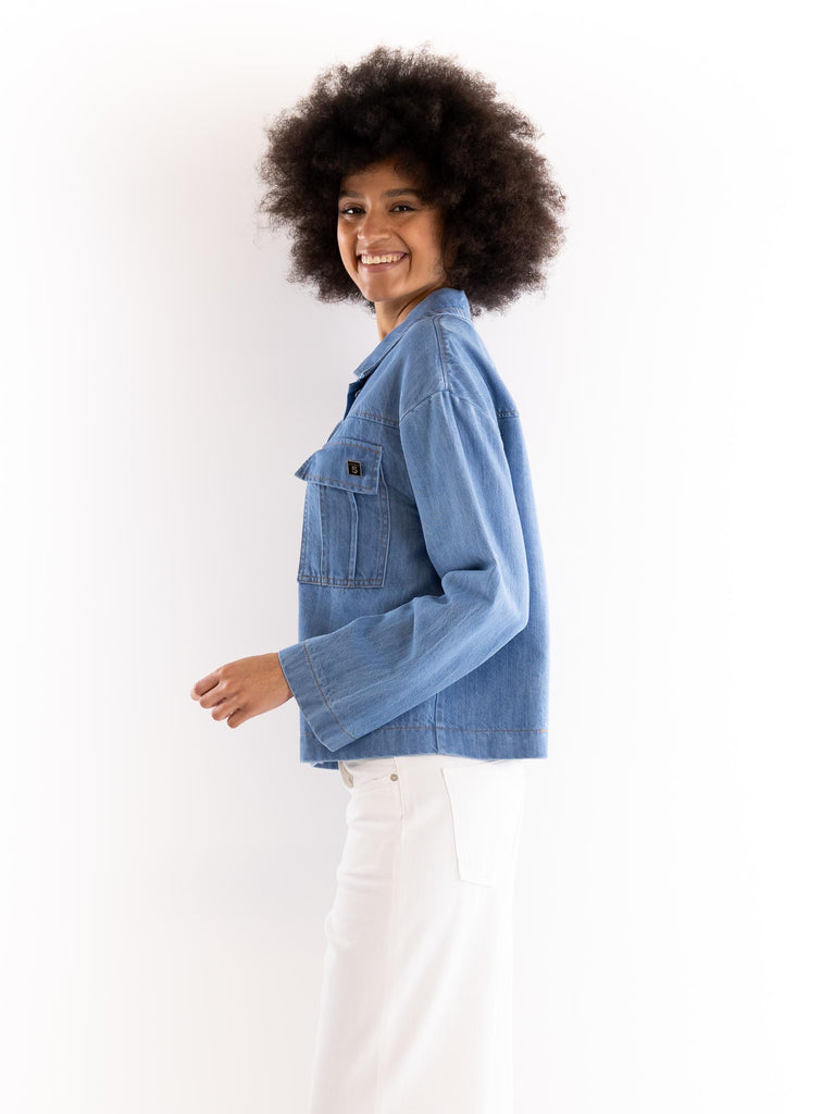 Giacca camicia donna Pixie in denim blu PIXIE UNICABLU IL THE' DELLE 5 