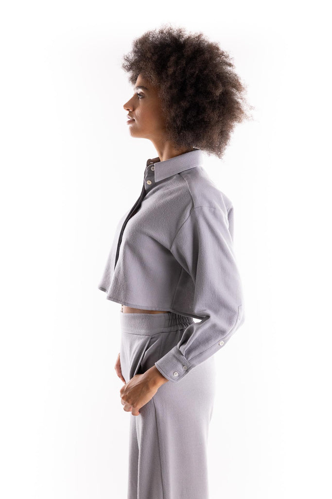 Camicia crop  Livia grigio chiaro 2523116122200 002GRIGIO CHIARO MARELLA 