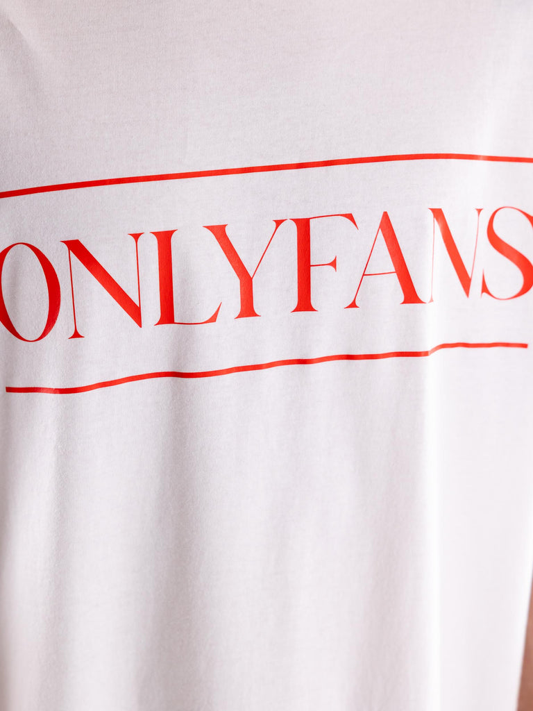 T-shirt unisex bianca con stampa onlyfans DMHX/036 BIANCO DESIGN NOTHING 
