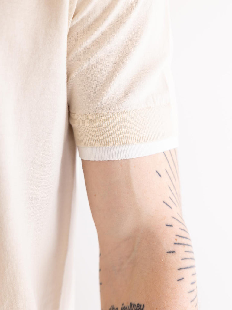 Maglia uomo girocollo in filo panna