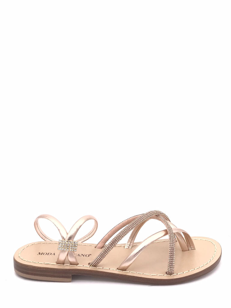 Sandalo infradito in pelle laminata rosa MARTINI ROSA MODA POSITANO 