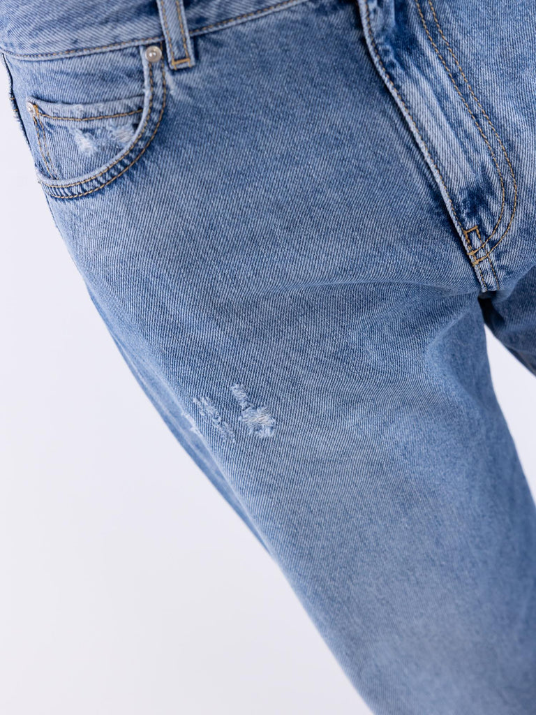Jeans Wanda a palazzo in denim soft blu chiaro