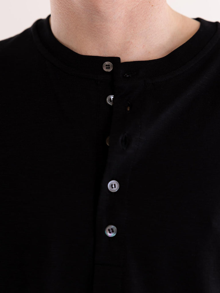 T-shirt uomo serafino nero F061 40129000 PAOLO PECORA 