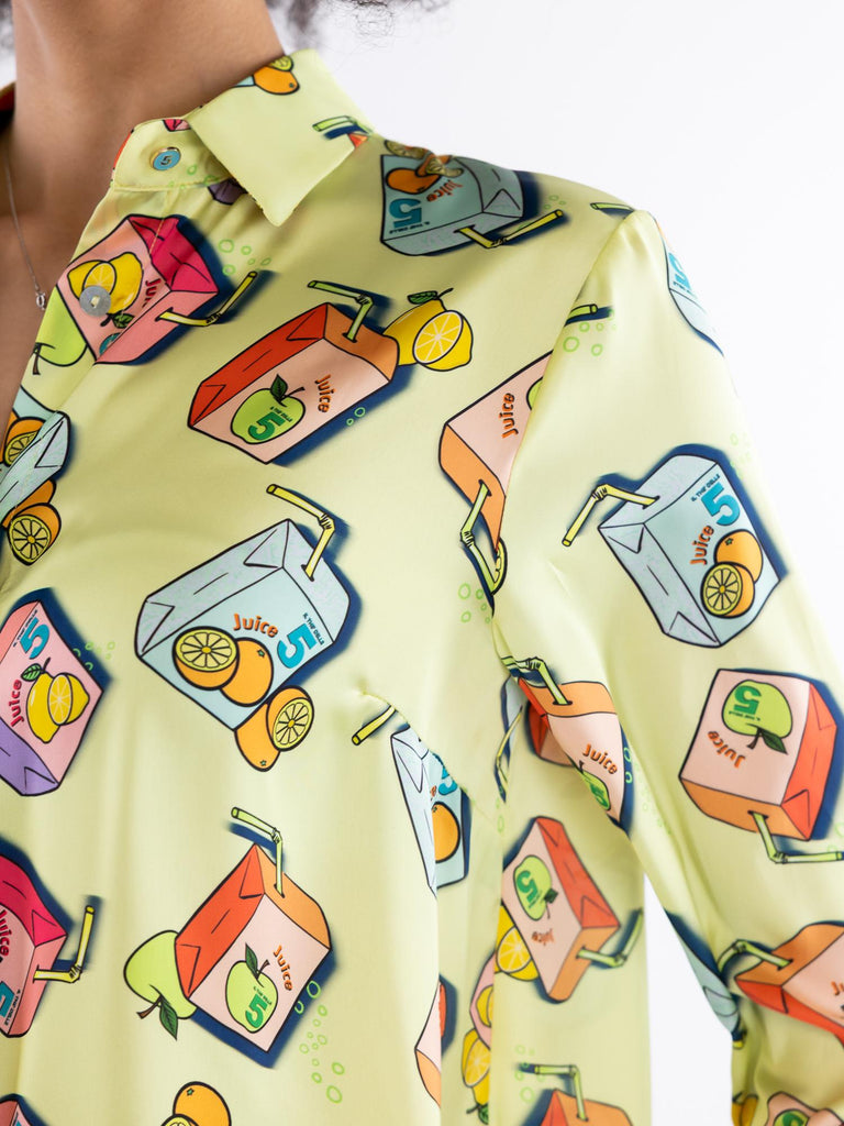Camicia Spoon in fantasia juice gialla SPOON 21GIALLO IL THE' DELLE 5 