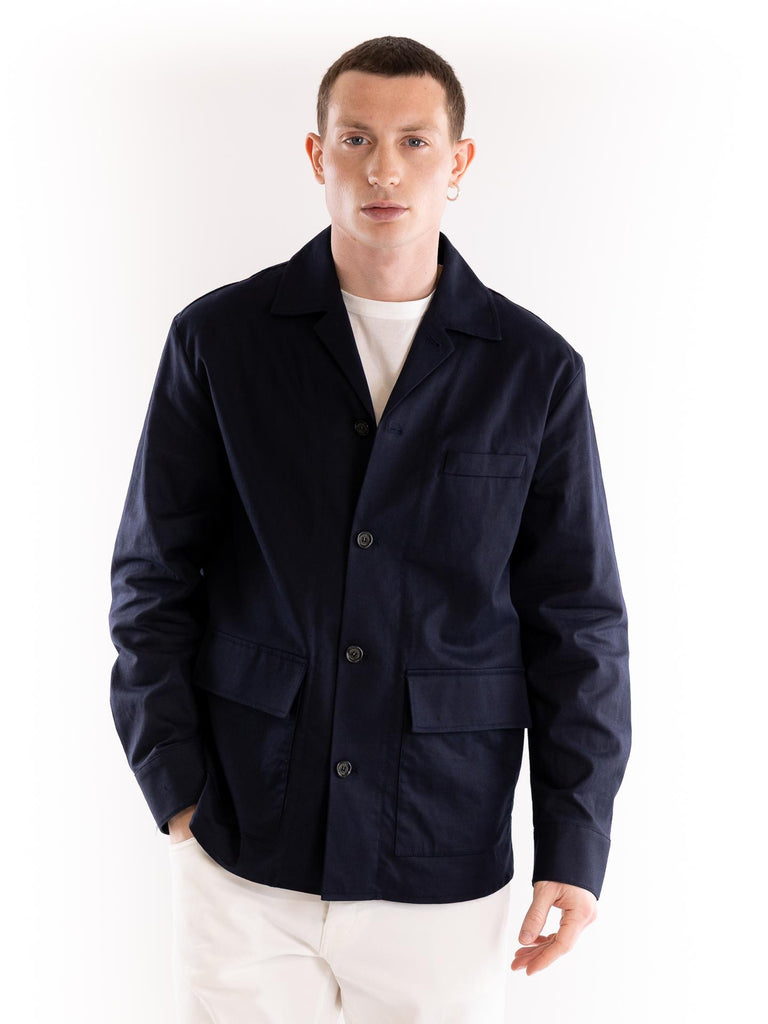 Giacca-camicia uomo in tessuto blu L101 36166685 PAOLO PECORA 