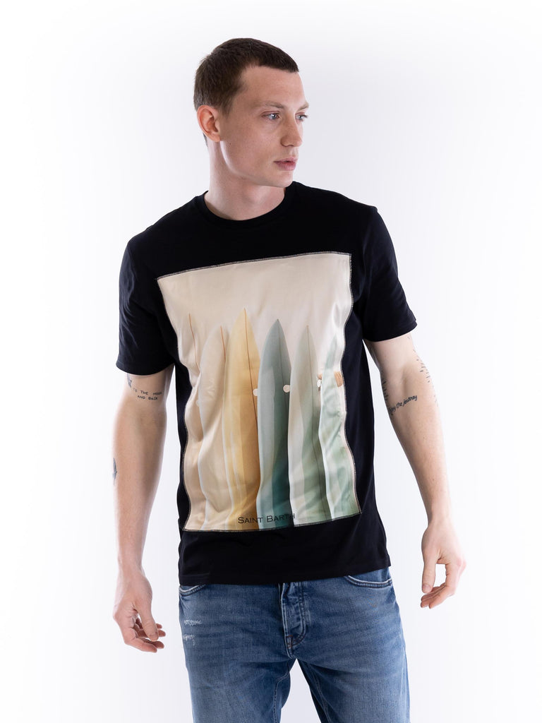 T-shirt uomo Surf boards nero MAN/SUPERICON SURF BOARDS BASTILLE 