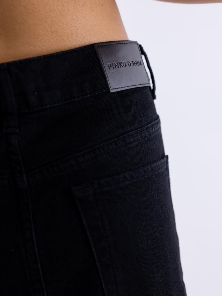 Gonna lunga Il cairo in denim nero con spacco 104628 A2GPZ99 PINKO 