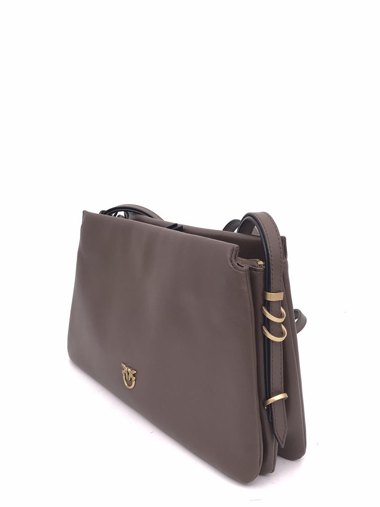 Borsa Triplet in vitello marrone 105161 A0QOMARRONE PINKO 