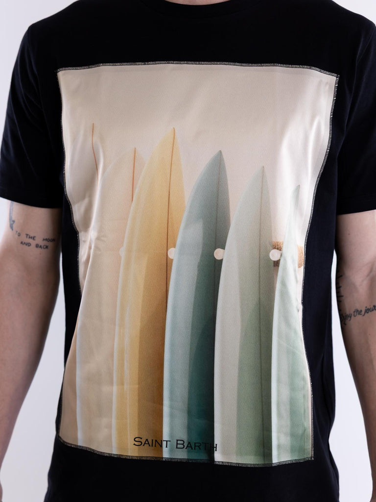 T-shirt uomo Surf boards nero MAN/SUPERICON SURF BOARDS BASTILLE 
