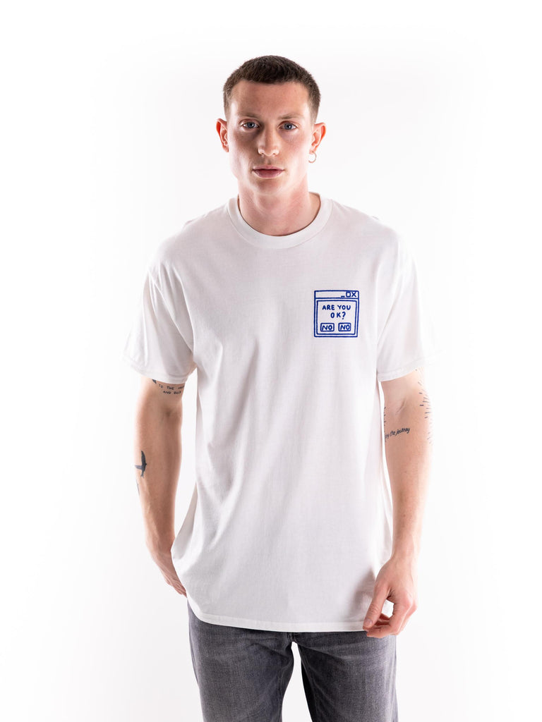T-shirt uomo bianca ricamo are you DMHX/012 BIANCO DESIGN NOTHING 