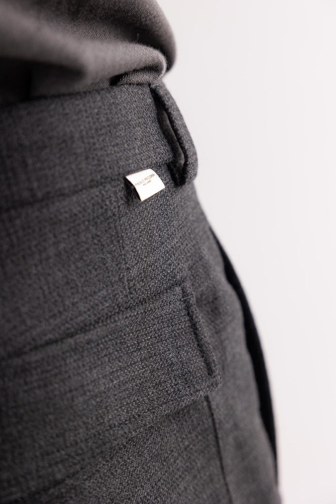 Pantalone in tessuto con quadro fondo grigio B063 3086GRIGIO PAOLO PECORA 