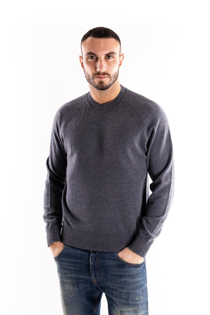 Maglia girocollo in lana media pesantezza grigia A054 GRIGIO PAOLO PECORA 