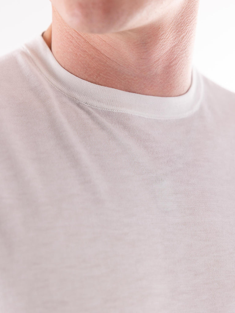 Maglia girocollo uomo Aka in filo bianca AKA 007BIANCO PEOPLE OF SHIBUYA 